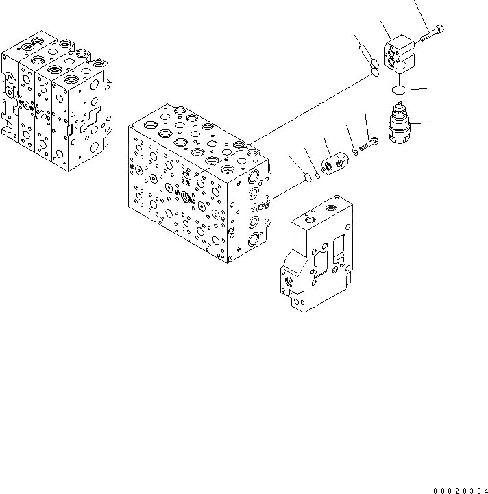 Схема запчастей Komatsu PC300-7-AA - ОСНОВН. КЛАПАН (-АКТУАТОР) (/) ОСНОВН. КОМПОНЕНТЫ И РЕМКОМПЛЕКТЫ