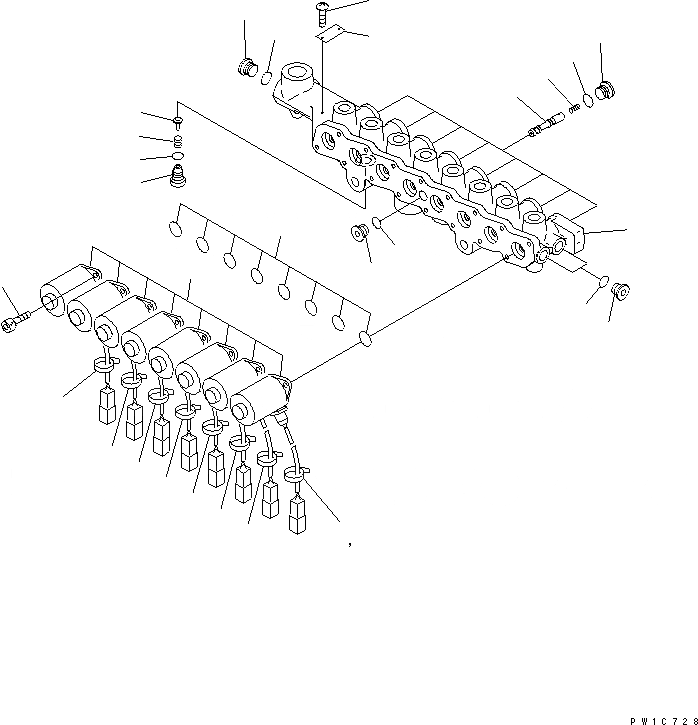 Схема запчастей Komatsu PC300-7-AA - СОЛЕНОИДНЫЙ КЛАПАН(№-) ОСНОВН. КОМПОНЕНТЫ И РЕМКОМПЛЕКТЫ