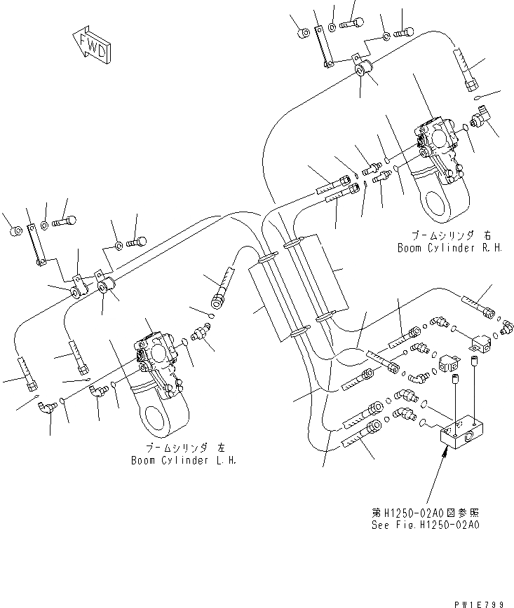 Схема запчастей Komatsu PC300-7 - ANTI-DROP КЛАПАН ТРУБЫ (ЦИЛИНДР СТРЕЛЫ) ГИДРАВЛИКА