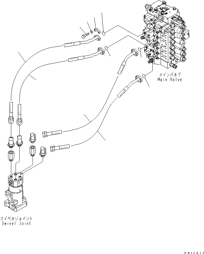 Схема запчастей Komatsu PC300-7 - ХОД ТРУБЫ ГИДРАВЛИКА