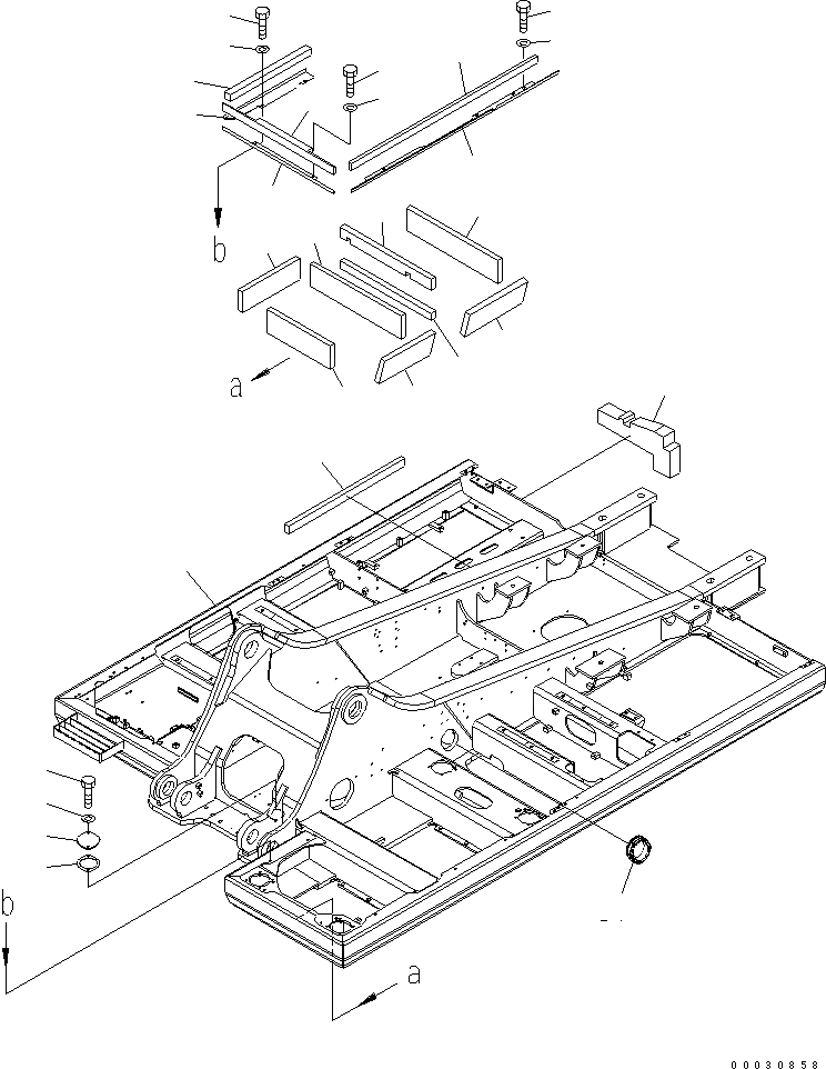 Схема запчастей Komatsu PC300-7 - ОСНОВНАЯ РАМА (MULTI PATTERN)(№-) ОСНОВНАЯ РАМА И ЕЕ ЧАСТИ