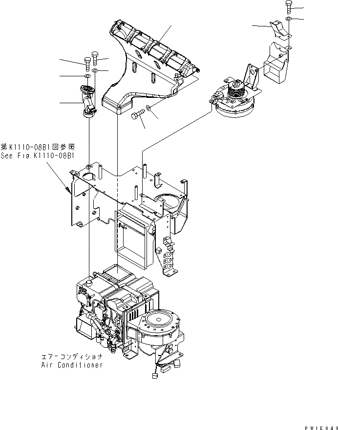 Схема запчастей Komatsu PC300-7 - КОНДИЦИОНЕР (ЗАДН. ВОЗДУХОВОД)(№-) КАБИНА ОПЕРАТОРА И СИСТЕМА УПРАВЛЕНИЯ