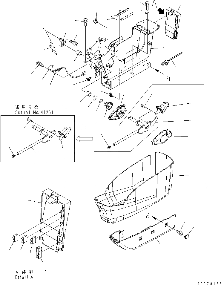 Схема запчастей Komatsu PC300-7 - ОСНОВН. КОНСТРУКЦИЯ (КОНСОЛЬ) (НИЖН.) (ЛЕВ.)(№-) КАБИНА ОПЕРАТОРА И СИСТЕМА УПРАВЛЕНИЯ