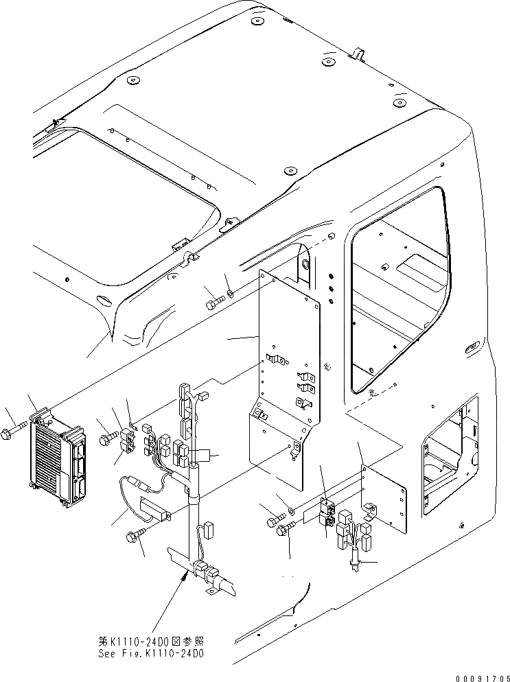 Схема запчастей Komatsu PC300-7 - ОСНОВН. КОНСТРУКЦИЯ (КАБИНА) (ПАНЕЛЬ)(№79-) КАБИНА ОПЕРАТОРА И СИСТЕМА УПРАВЛЕНИЯ