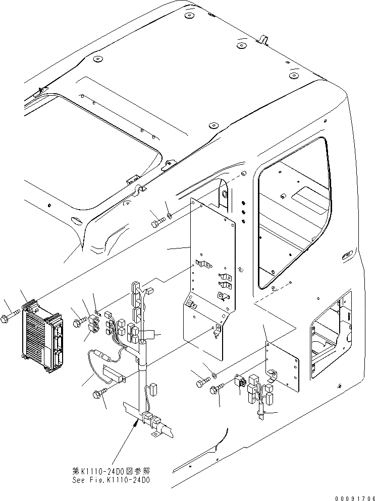 Схема запчастей Komatsu PC300-7 - ОСНОВН. КОНСТРУКЦИЯ (КАБИНА) (ПАНЕЛЬ) (МОРОЗОУСТОЙЧИВ. СПЕЦИФ-Я)(№79-) КАБИНА ОПЕРАТОРА И СИСТЕМА УПРАВЛЕНИЯ