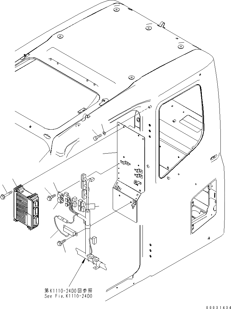 Схема запчастей Komatsu PC300-7 - ОСНОВН. КОНСТРУКЦИЯ (КАБИНА) (ПАНЕЛЬ) (БЕЗ КОНДИЦ. ВОЗДУХА)(№-) КАБИНА ОПЕРАТОРА И СИСТЕМА УПРАВЛЕНИЯ