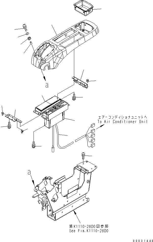 Схема запчастей Komatsu PC300-7 - ОСНОВН. КОНСТРУКЦИЯ (КАБИНА) (КОНСОЛЬ¤ ЛЕВ.) (ВЕРХН.) (С КОНДИЦИОНЕРОМ) (БЕЗ РАДИО)(№-) КАБИНА ОПЕРАТОРА И СИСТЕМА УПРАВЛЕНИЯ