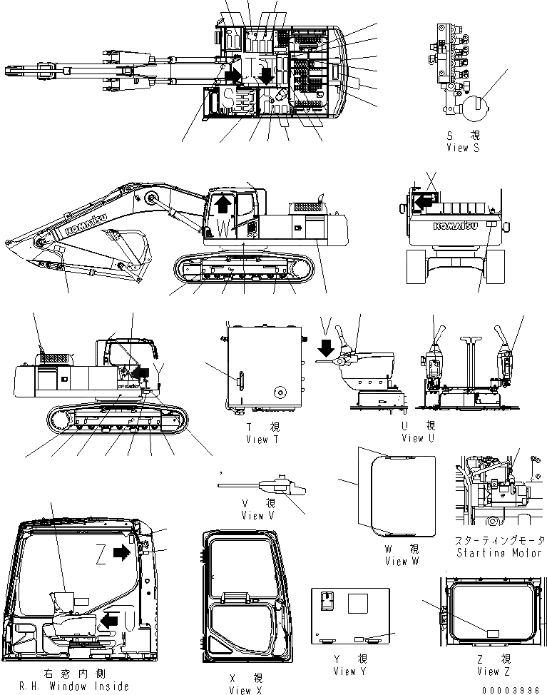 Схема запчастей Komatsu PC300-7 - ТАБЛИЧКИ (КИТАЙ)(№-) МАРКИРОВКА