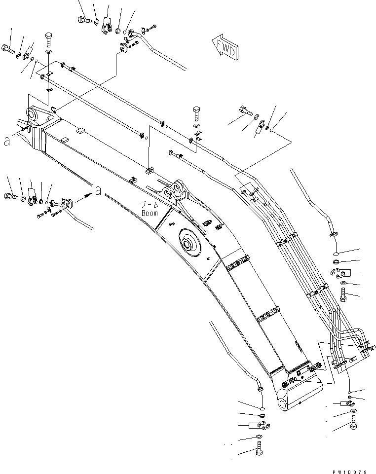 Схема запчастей Komatsu PC300-7 - ЭЛЕМЕНТЫ (СТРЕЛА) ( АКТУАТОР) (ДЛЯ COMPONENT) РАЗНОЕ