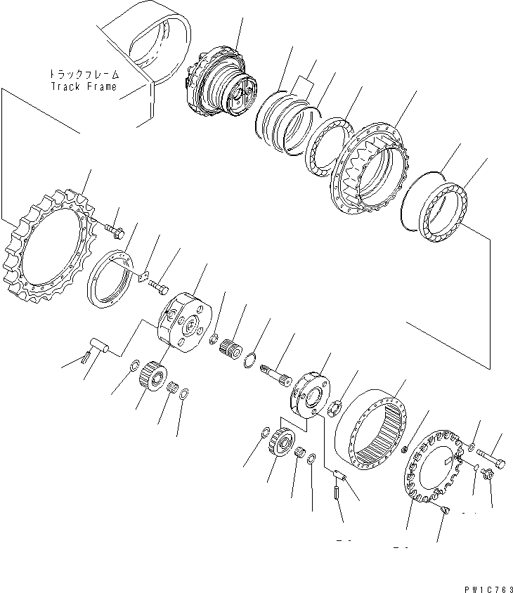 Схема запчастей Komatsu PC300-7 - КОНЕЧНАЯ ПЕРЕДАЧА (PREVENT PITCH JUMPING TYPE) (ПОСТАВЛЯЕТСЯ ОТДЕЛЬНО)(№9-) ОСНОВН. КОМПОНЕНТЫ И РЕМКОМПЛЕКТЫ