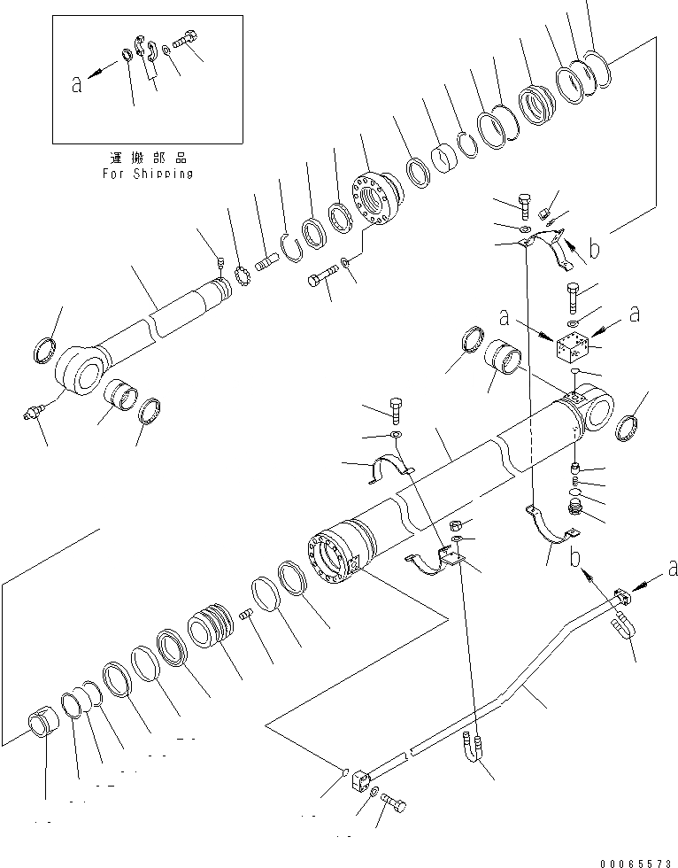 Схема запчастей Komatsu PC300-7 - ЦИЛИНДР РУКОЯТИ(№-) ОСНОВН. КОМПОНЕНТЫ И РЕМКОМПЛЕКТЫ