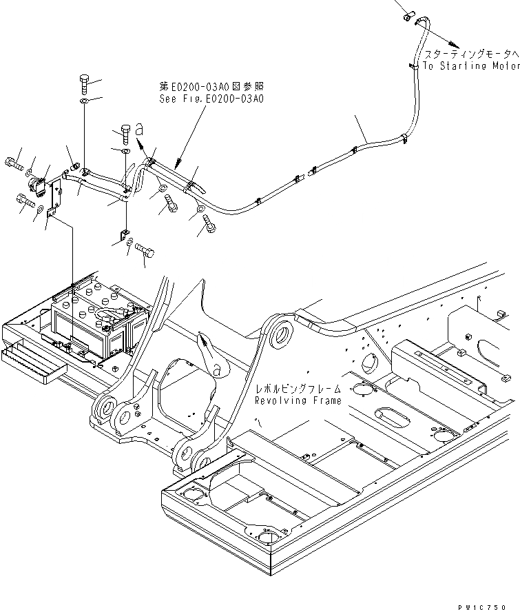 Схема запчастей Komatsu PC300-7 - ПРОВОДКА (ПРОВОДКА СТАРТЕРА) (ПРОВОДКА И КРЕПЛЕНИЕ)(№-) ЭЛЕКТРИКА