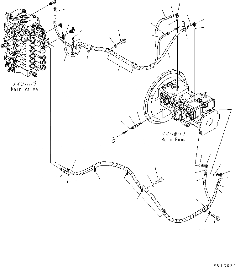 Схема запчастей Komatsu PC300-7 - LS ТРУБЫ ГИДРАВЛИКА