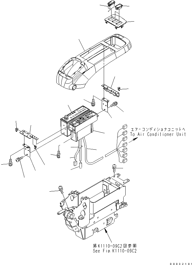 Схема запчастей Komatsu PC300-7 - ОСНОВН. КОНСТРУКЦИЯ (КОНСОЛЬ) (ВЕРХН.) (ЛЕВ.)(№7-) КАБИНА ОПЕРАТОРА И СИСТЕМА УПРАВЛЕНИЯ