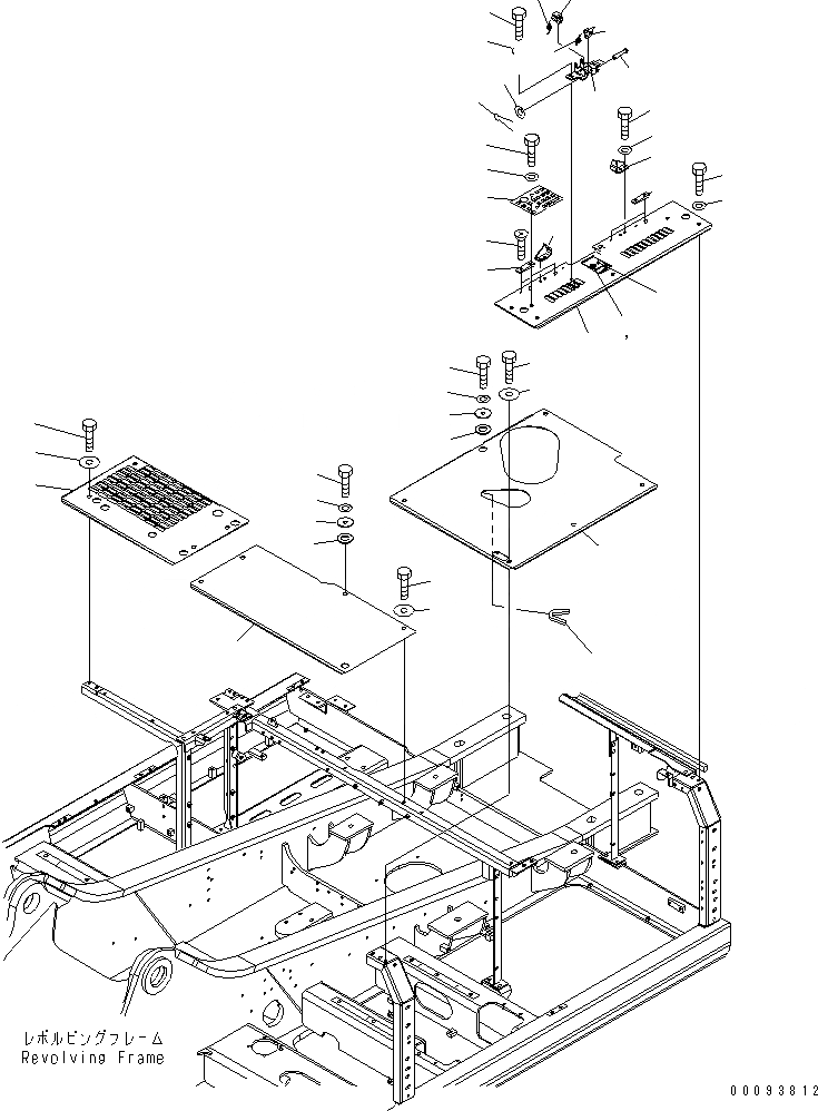 Схема запчастей Komatsu PC300-7 - КРЫШКА(ВЕРХН.) (КАБИНА)(№7-) ЧАСТИ КОРПУСА