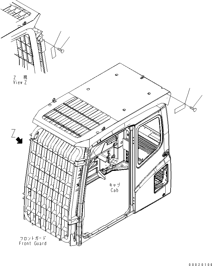 Схема запчастей Komatsu PC300-7 - ПРЕДУПРЕЖДАЮЩ. МАРКИРОВКА (ДЛЯ ЗАЩИТЫ LV2) МАРКИРОВКА