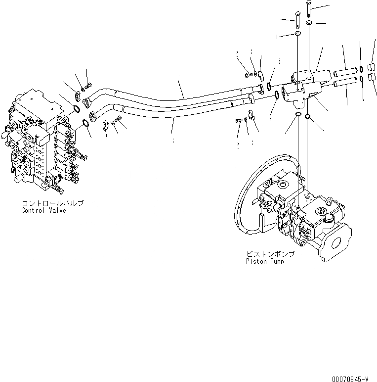 Схема запчастей Komatsu PC300-7E0 - ЛИНИЯ ПОДАЧИ (C ПРОХОДНЫМ ФИЛЬТРОМ)(№7-) ГИДРАВЛИКА