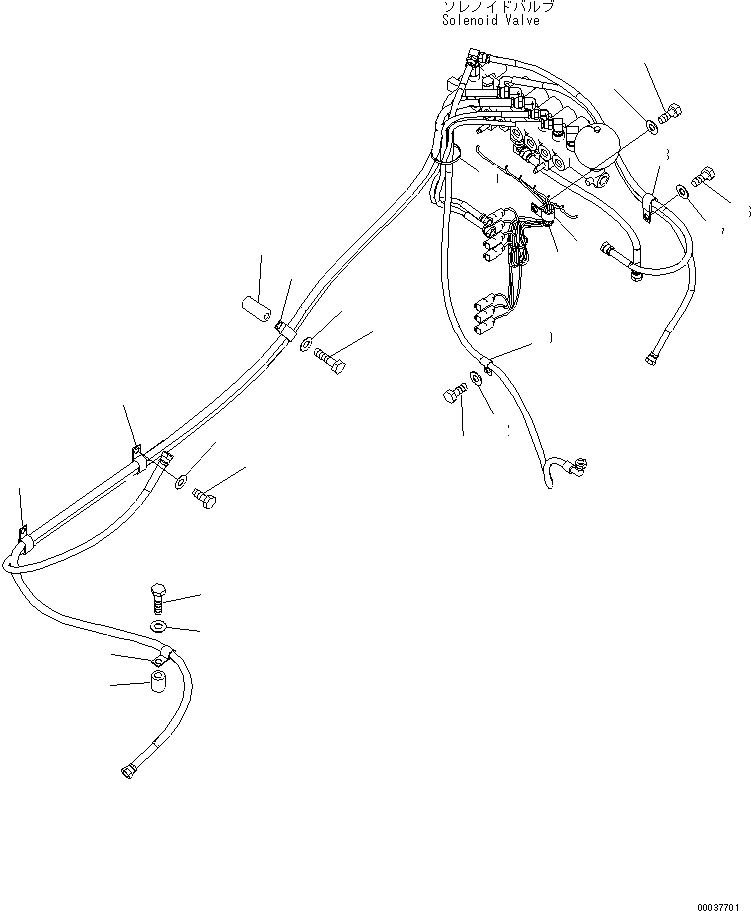 Схема запчастей Komatsu PC300-7E0 - СОЛЕНОИДНЫЙ КЛАПАН (КРЕПЛЕНИЕ) ГИДРАВЛИКА