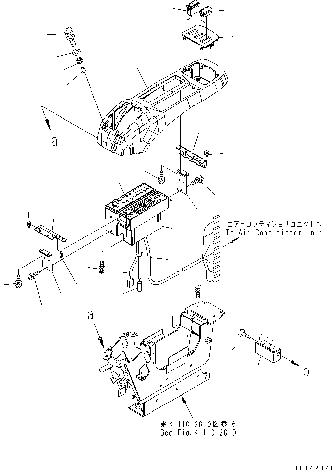 Схема запчастей Komatsu PC300-7E0 - ОСНОВН. КОНСТРУКЦИЯ (КАБИНА) (КОНСОЛЬ¤ ЛЕВ.) (ВЕРХН.) (W/КОНДИЦИОНЕР И РАДИО ДЛЯ АЗИИ) КАБИНА ОПЕРАТОРА И СИСТЕМА УПРАВЛЕНИЯ