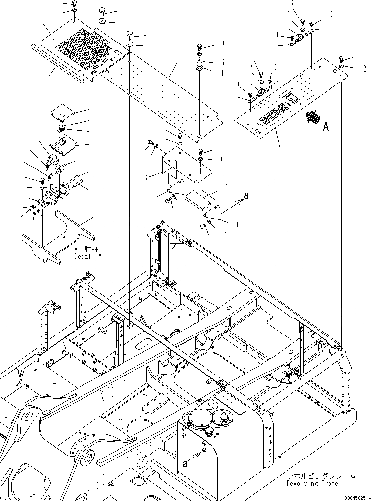 Схема запчастей Komatsu PC300-7E0 - КРЫШКА(ВЕРХН.) (КАБИНА)(№-) ЧАСТИ КОРПУСА