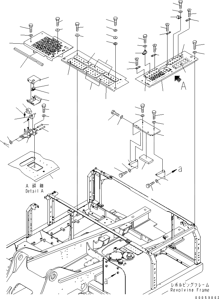 Схема запчастей Komatsu PC300-7E0 - КРЫШКА(ВЕРХН.) (КАБИНА)(№-) ЧАСТИ КОРПУСА