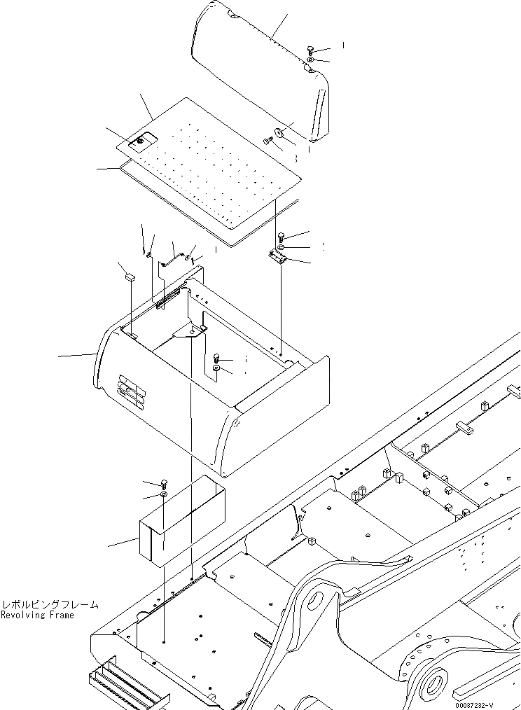 Схема запчастей Komatsu PC300-7E0 - АККУМУЛЯТОРН. ОТСЕК(№-) ЧАСТИ КОРПУСА