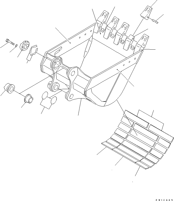 Схема запчастей Komatsu PC300-7E0 - КОВШ¤ .M¤ MM (УСИЛ.) (ГОРИЗОНТАЛЬН. ПАЛЕЦ) ( ЧАС. СИСТЕМА СМАЗКИ) РАБОЧЕЕ ОБОРУДОВАНИЕ