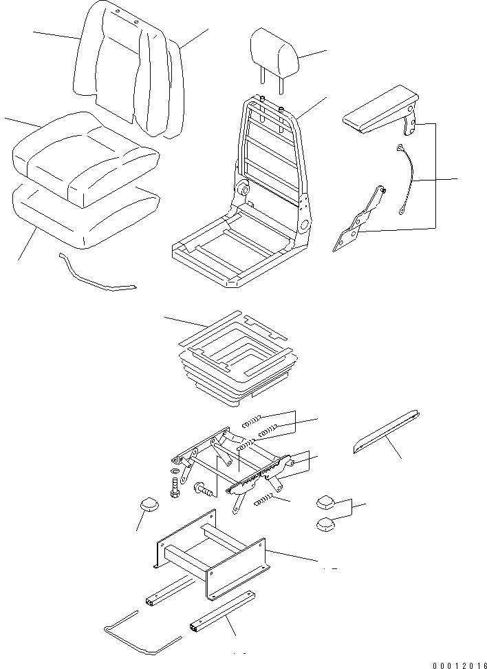 Схема запчастей Komatsu PC300-7E0 - СИДЕНЬЕ ОПЕРАТОРА В СБОРЕ (ТКАНЕВОЕ СИДЕНЬЕ) ОСНОВН. КОМПОНЕНТЫ И РЕМКОМПЛЕКТЫ