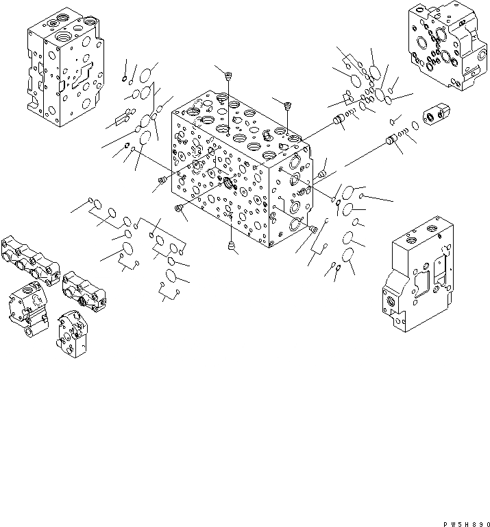Схема запчастей Komatsu PC300-7E0 - ОСНОВН. КЛАПАН (/) ОСНОВН. КОМПОНЕНТЫ И РЕМКОМПЛЕКТЫ