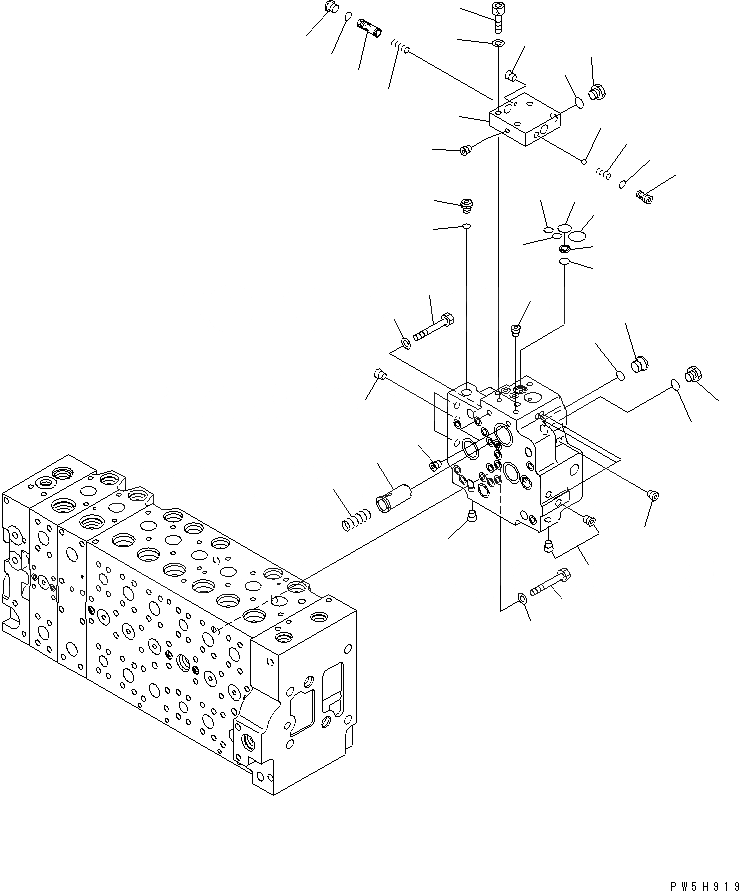 Схема запчастей Komatsu PC300-7E0 - ОСНОВН. КЛАПАН (-АКТУАТОР) (/) ОСНОВН. КОМПОНЕНТЫ И РЕМКОМПЛЕКТЫ