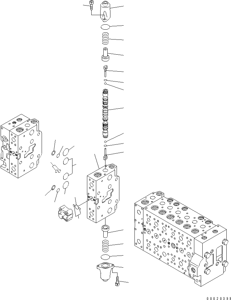 Схема запчастей Komatsu PC300-7E0 - ОСНОВН. КЛАПАН (-АКТУАТОР) (/) ОСНОВН. КОМПОНЕНТЫ И РЕМКОМПЛЕКТЫ