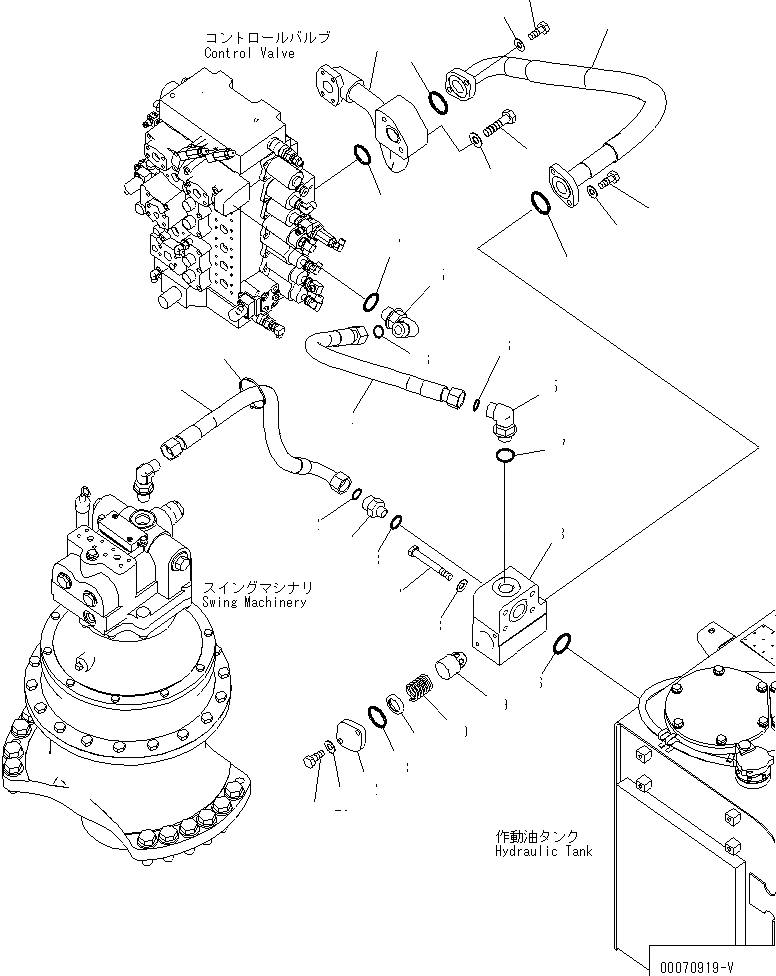 Схема запчастей Komatsu PC300-8 - ВОЗВРАТНАЯ ЛИНИЯ( АКТУАТОР)(№-) ГИДРАВЛИКА