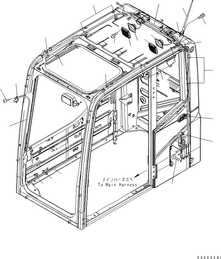 Схема запчастей Komatsu PC300-8 - КАБИНА (ГРОМКОГОВОРИТ. И ОМЫВАТЕЛЬ СТЕКЛА) (ДЛЯ KAL)(№-) КАБИНА ОПЕРАТОРА И СИСТЕМА УПРАВЛЕНИЯ