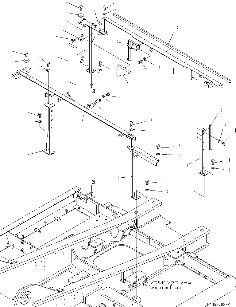 Схема запчастей Komatsu PC300-8 - РАМА (КАБИНА) ЧАСТИ КОРПУСА