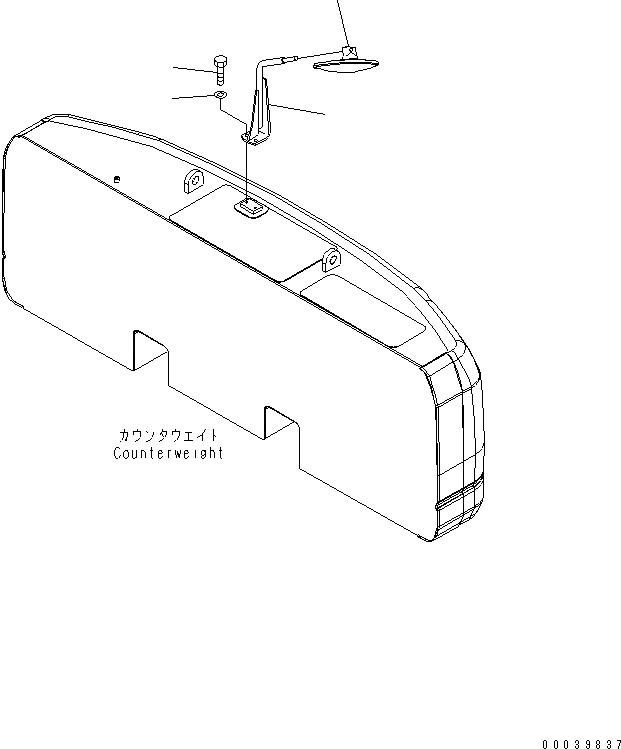 Схема запчастей Komatsu PC300-8 - ЗАДН. VIEW MIRROR(№-) ЧАСТИ КОРПУСА