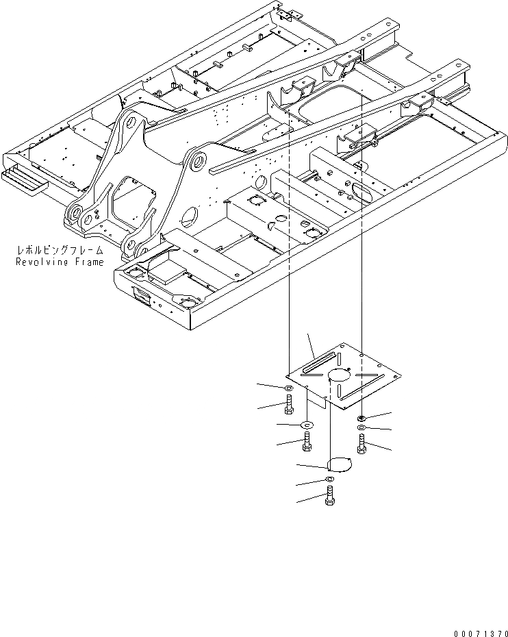 Схема запчастей Komatsu PC300-8 - НИЖН. КРЫШКА (ОСНОВНАЯ РАМА) (ЦЕНТР.)(№-) ЧАСТИ КОРПУСА