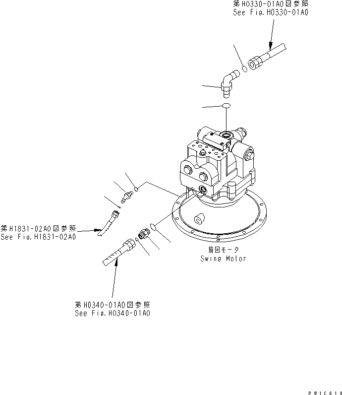 Схема запчастей Komatsu PC300-8 - МОТОР ПОВОРОТА (СОЕДИНИТЕЛЬН. ЧАСТИ)(№-) ПОВОРОТН. КРУГ И КОМПОНЕНТЫ