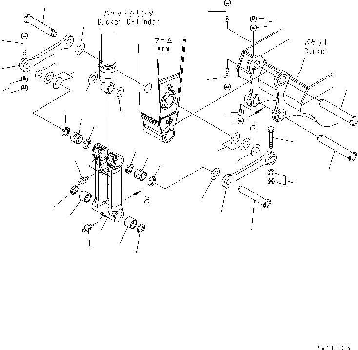 Схема запчастей Komatsu PC300-8 - РУКОЯТЬ (СОЕДИНЕНИЕ КОВША) ( ЧАС. СИСТ. СМАЗКИ ТИП)(№-) РАБОЧЕЕ ОБОРУДОВАНИЕ