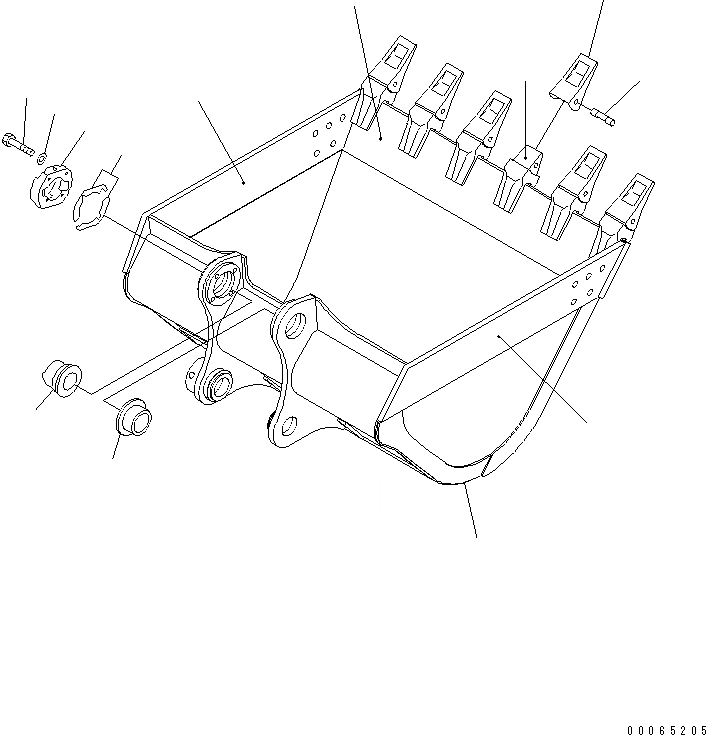 Схема запчастей Komatsu PC300-8 - КОВШ¤ .M¤ MM (ГОРИЗОНТАЛЬН. ПАЛЕЦ) (С РЕГУЛИРОВКОЙ) ( ЧАС. СИСТЕМА СМАЗКИ)(№-) РАБОЧЕЕ ОБОРУДОВАНИЕ