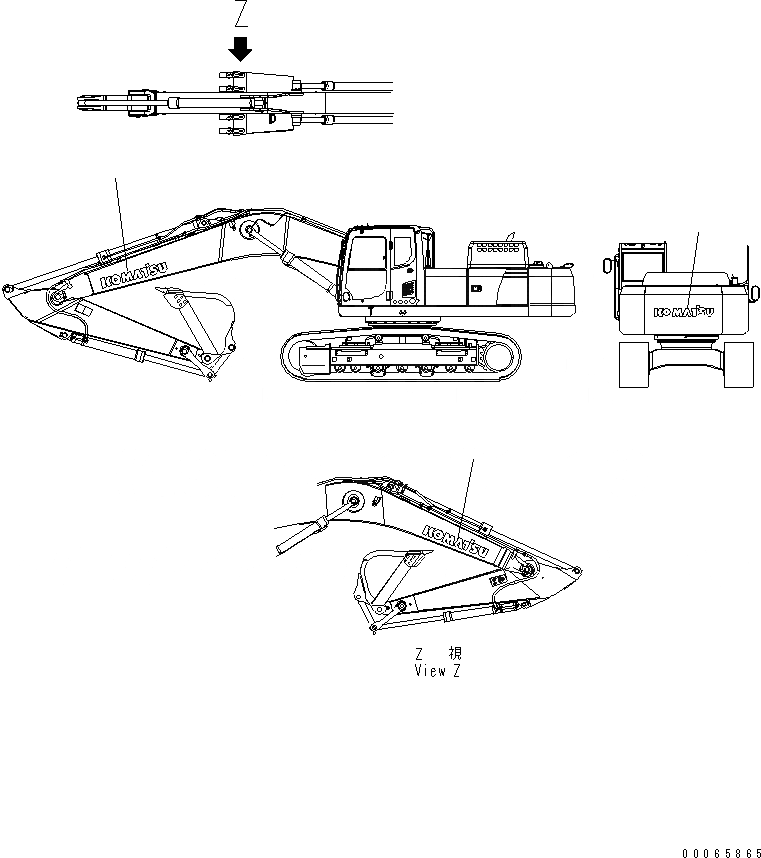 Схема запчастей Komatsu PC300-8 - ЛОГОТИП KOMATSU(СТРЕЛА И ПРОТИВОВЕС)(№-) МАРКИРОВКА