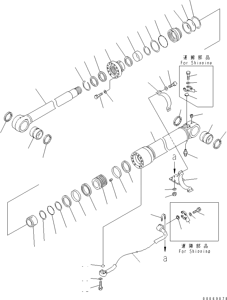 Схема запчастей Komatsu PC300-8 - ЦИЛИНДР СТРЕЛЫ(ДЛЯ КЛАПАНА ПЕРЕГРУЗКИ)(№9-) ОСНОВН. КОМПОНЕНТЫ И РЕМКОМПЛЕКТЫ