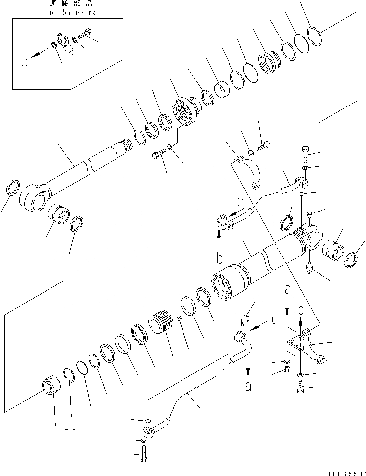 Схема запчастей Komatsu PC300-8 - ЦИЛИНДР СТРЕЛЫ(ДЛЯ ЧАС. СИСТЕМА СМАЗКИ)(№9-) ОСНОВН. КОМПОНЕНТЫ И РЕМКОМПЛЕКТЫ