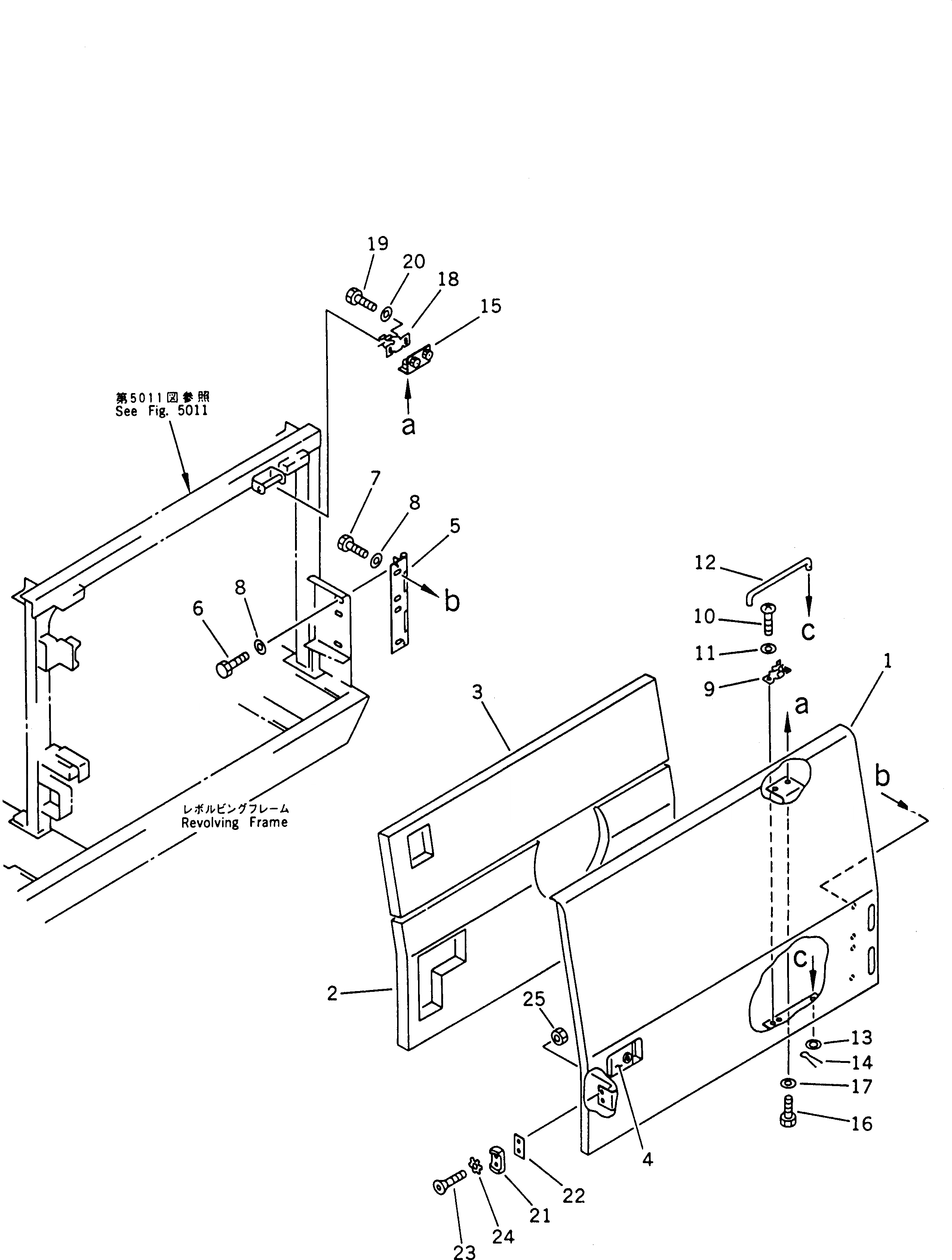 Схема запчастей Komatsu PC300HD-5K - ЛЕВ. COVER(№-) ЧАСТИ КОРПУСА