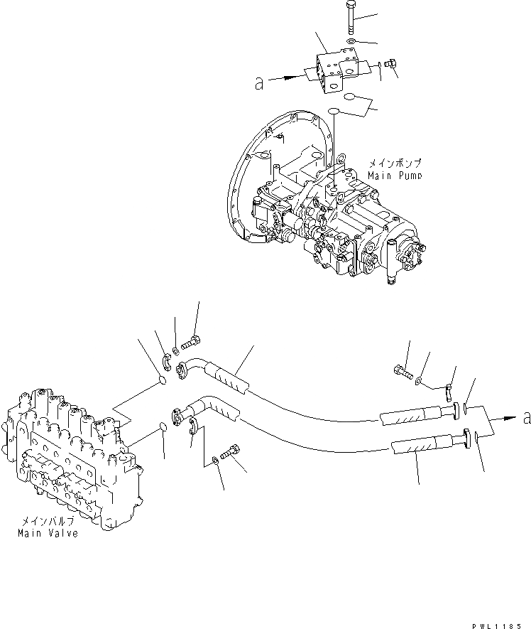 Схема запчастей Komatsu PC300LC-6 - ЛИНИЯ ПОДАЧИ (БЕЗ ПРОПУСКН. КЛАПАН)(№-) ГИДРАВЛИКА