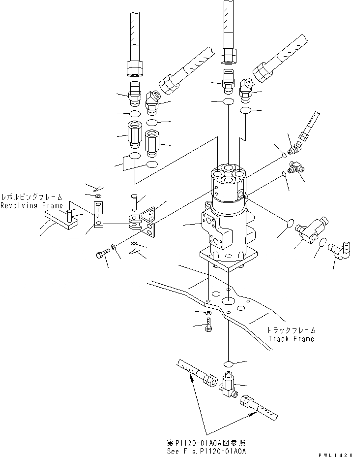 Схема запчастей Komatsu PC300LC-6 - ПОВОРОТНОЕ СОЕДИНЕНИЕ (СОЕДИНИТЕЛЬН. ЧАСТИ) (СКОРОСТЬ ДВИЖЕНИЯ 3)(№-) ПОВОРОТН. КРУГ И КОМПОНЕНТЫ