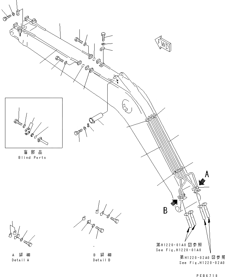 Схема запчастей Komatsu PC300LC-6Z - СТРЕЛА (ЦИЛИНДР КОВША И ПАЛЕЦ ЦИЛИНДРА) РАБОЧЕЕ ОБОРУДОВАНИЕ