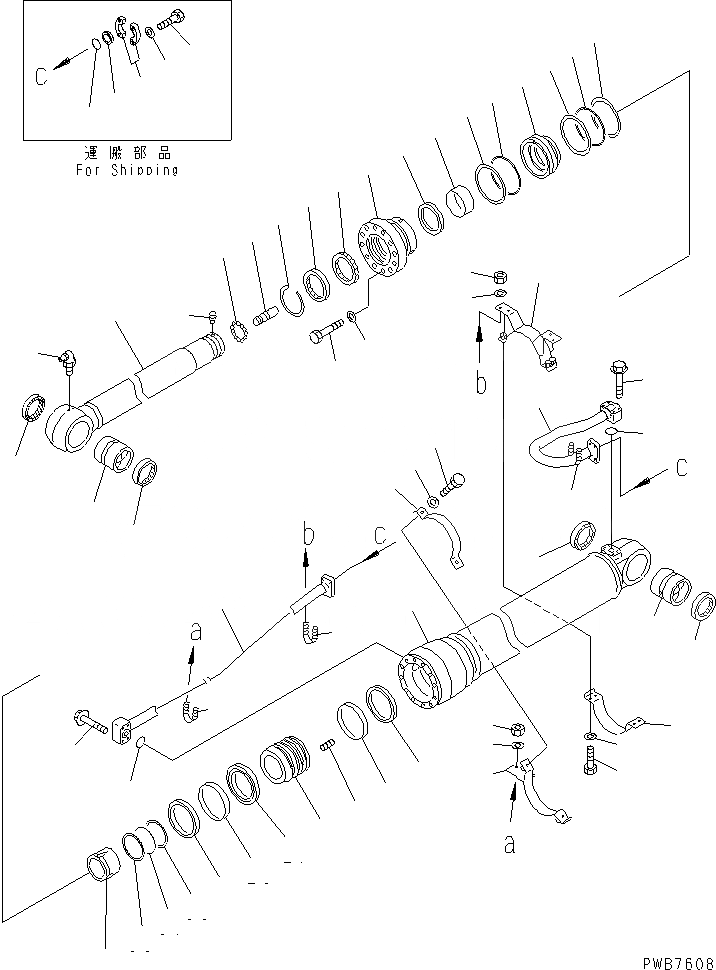 Схема запчастей Komatsu PC300LC-6Z - ЦИЛИНДР РУКОЯТИ(ДЛЯ УСИЛ. СТРЕЛЫ)(№-) ОСНОВН. КОМПОНЕНТЫ И РЕМКОМПЛЕКТЫ