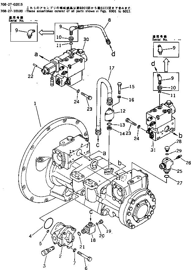 Схема запчастей Komatsu PC300LC-3 - ГИДР. НАСОС. БЛОК (С -STAGE SELECTOR MODE OLSS) УПРАВЛ-Е РАБОЧИМ ОБОРУДОВАНИЕМ