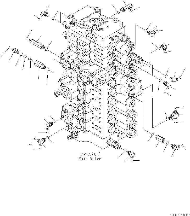 Схема запчастей Komatsu PC300LC-7-BA - ОСНОВН. КЛАПАН (СОЕДИНИТЕЛЬН. ЧАСТИ) (/) ( АКТУАТОР) ГИДРАВЛИКА