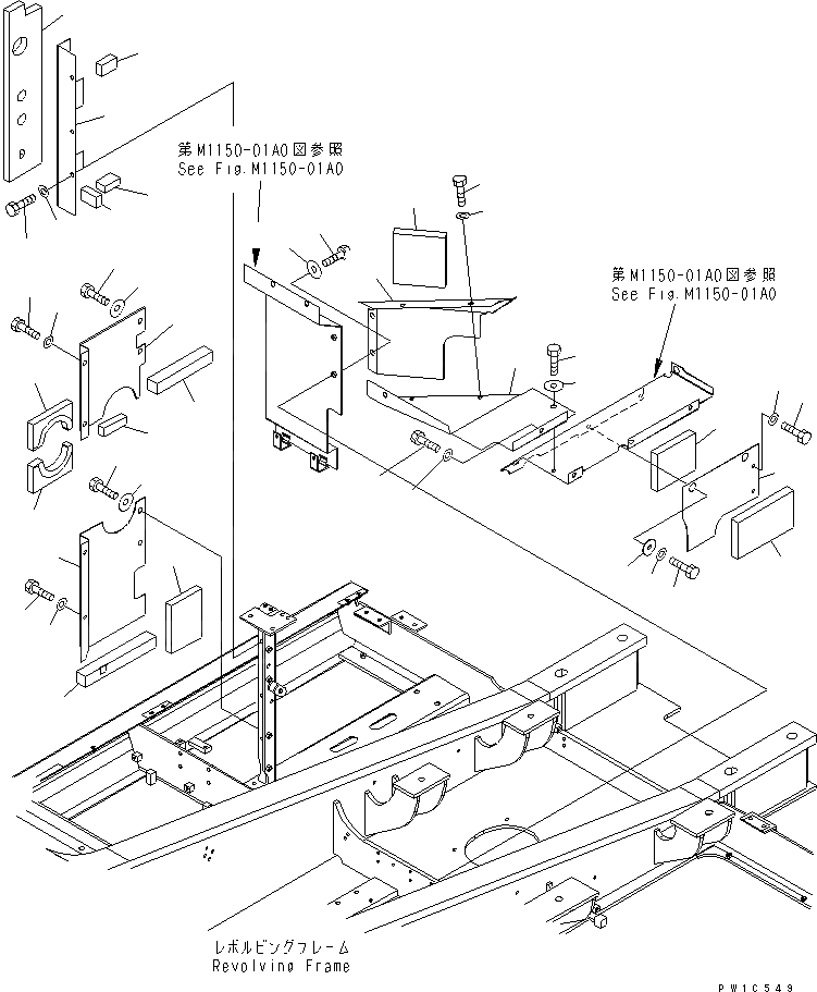 Схема запчастей Komatsu PC300LC-7-BA - ПЕРЕГОРОДКА. (КАБИНА) (НАСОС И РАДИАТОР)(№-) ЧАСТИ КОРПУСА